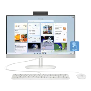 HP 23.8 inch All-in-One 24-CR0113D PC, i7-1355U Processor, Intel Iris X Graphics, 8 GB DDR4 RAM, 512GB SSD, Wired Keyboard & Mouse, 24" Full HD Touch Screen, Windows 11 Home
