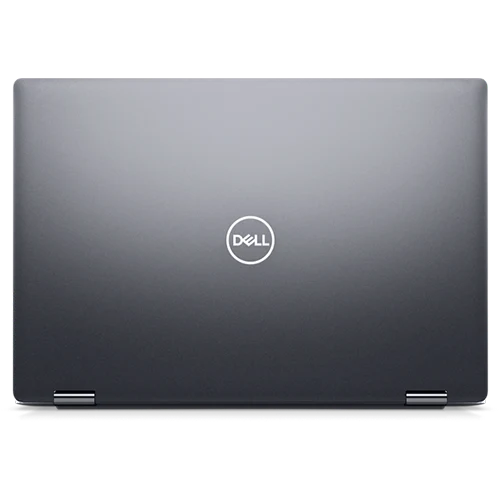 Back view of a Dell Latitude 9430 laptop with a sleek gray finish, displaying the Dell logo centered on the lid. The sturdy hinges and clean design emphasize the professional and modern aesthetic of the device.