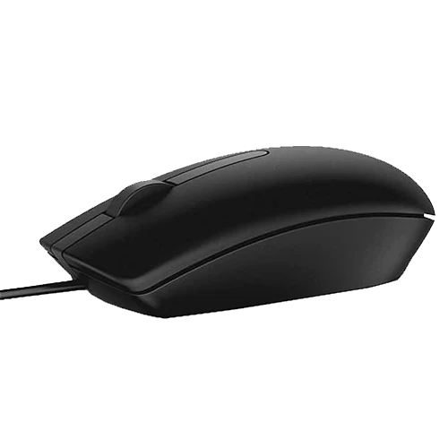 Dell MS116 USB Wired Mouse, 1000 DPI Optical Tracking, 3 Button, 2m Cable, Black | 570-AAIR