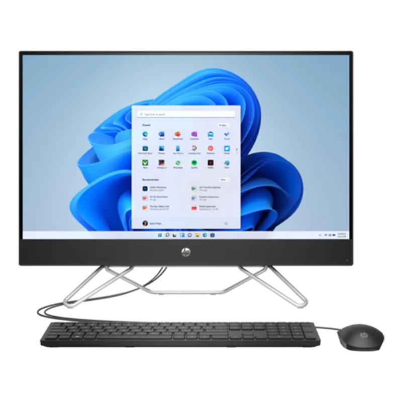 HP 27-CB1156NH All-in-One Desktop PC - 27" FHD IPS Display, i7-1255U, 8GB RAM, 512GB SSD, Iris Xe Graphics, FreeDOS, English Keyboard & Mouse | Black Color