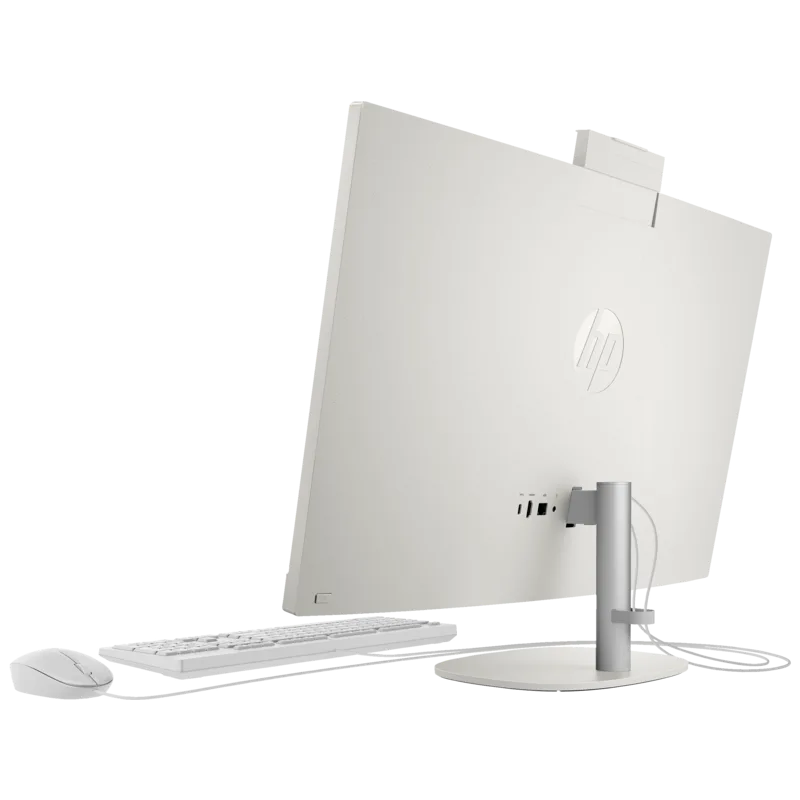 hp-all-in-one-27-cr0154nh-pc-back-view All-in-One 27-cr0154nh PC Displaying HP Logo, Ports and connectors
