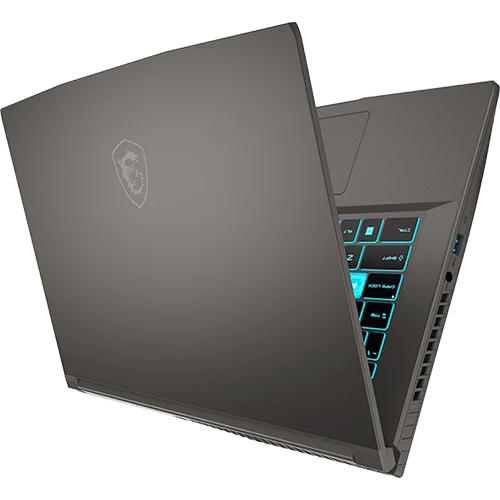 Rare view of Thin 15 B12UCX core i5 Gaming Laptop
