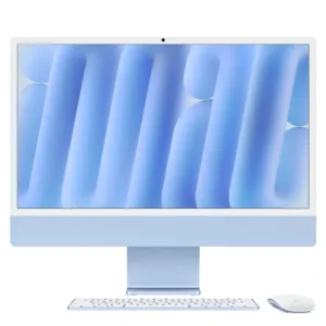 Apple 2024 iMac Blue MWUF3 X/A AIO 24-Inch PC, M4 chip with 8-core CPU and 8‑core GPU
