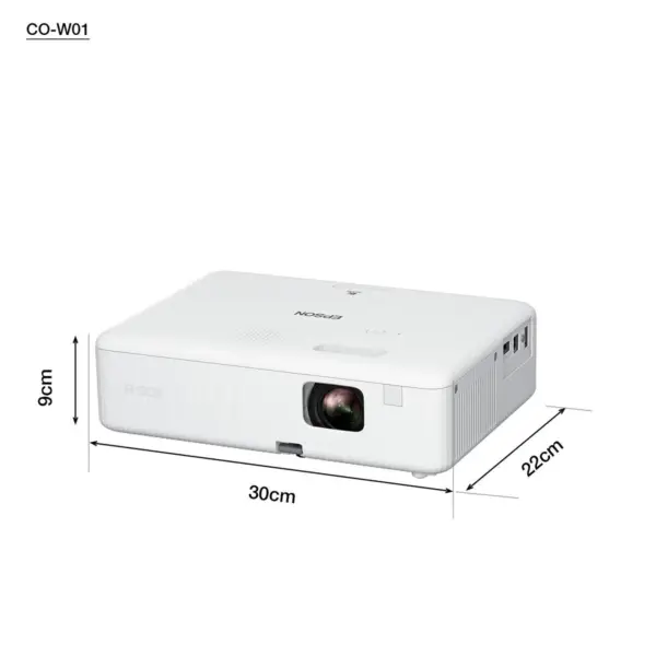 EPSON CO-W01 WXGA 3LCD Projector – 3000 Lumens, 16:10 Aspect Ratio, RGB Liquid Crystal Shutter