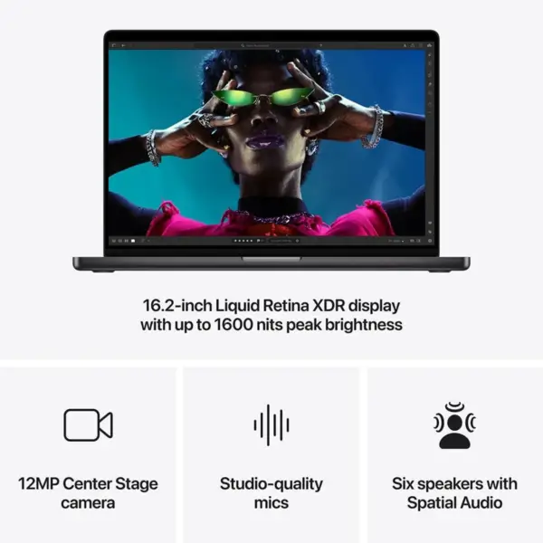 Apple 16.2-Inch MX313 Space Black MacBook Pro, M4 Max Chipset, Liquid Retina XDR Display, 16-Core CPU 40-core GPU 48GB RAM 1TB SSD English Keyboard