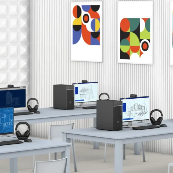 OptiPlex 7020-MT i7 Desktop Office View With monitor and Headset