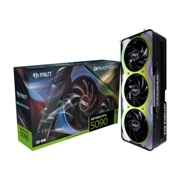 Palit GeForce RTX 5090 GameRock Graphics Card, 32GB GDDR7 DLSS4, 2017 MHz Graphics Clock, 28 Gbps 512bit Memory