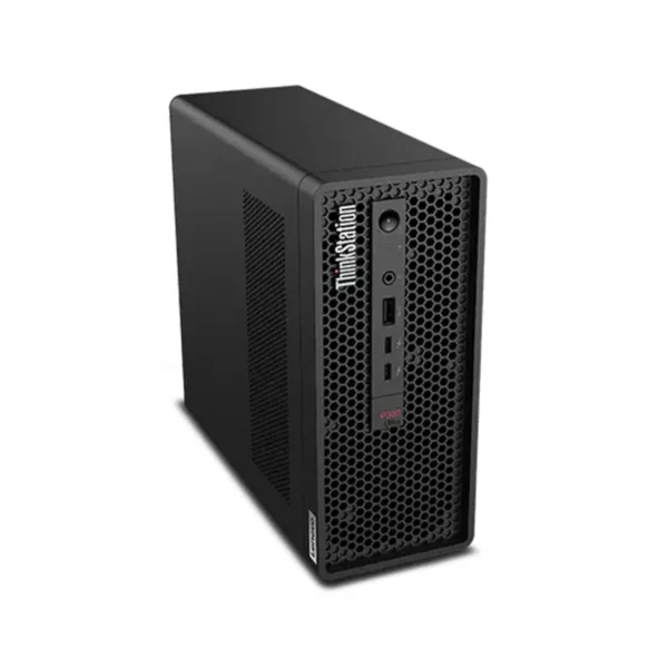 Front View ThinkStation P360 Ultra Workstation showing Power Button, USB Ports and Thinkstation Logo