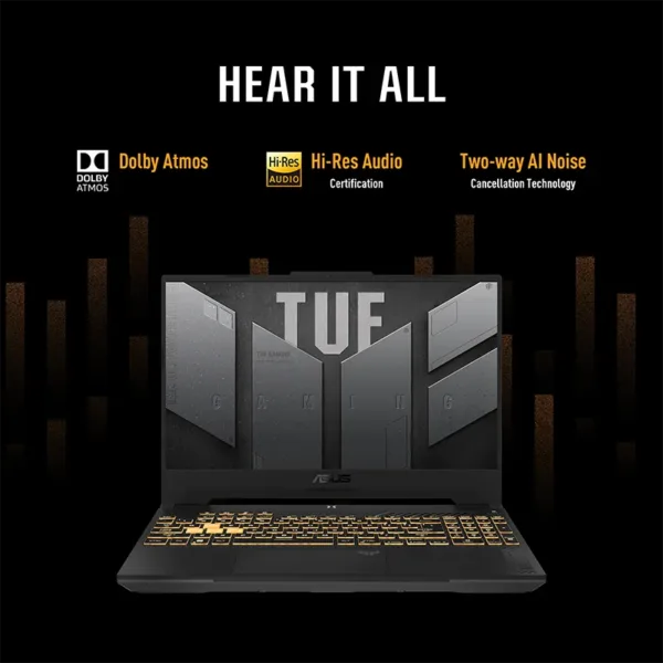 Front view of TUF Gaming F15 FX507 Laptop