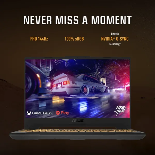 TUF Gaming F15 FX507 Laptop Showing 15.6" Full HD Screen